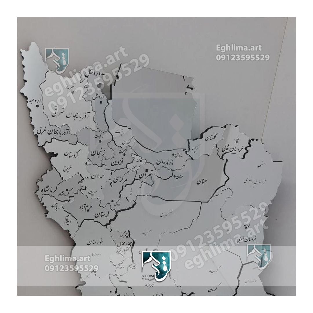 نقشه ایران 3 بعدی - دیوارکوب دکوری اقلیما