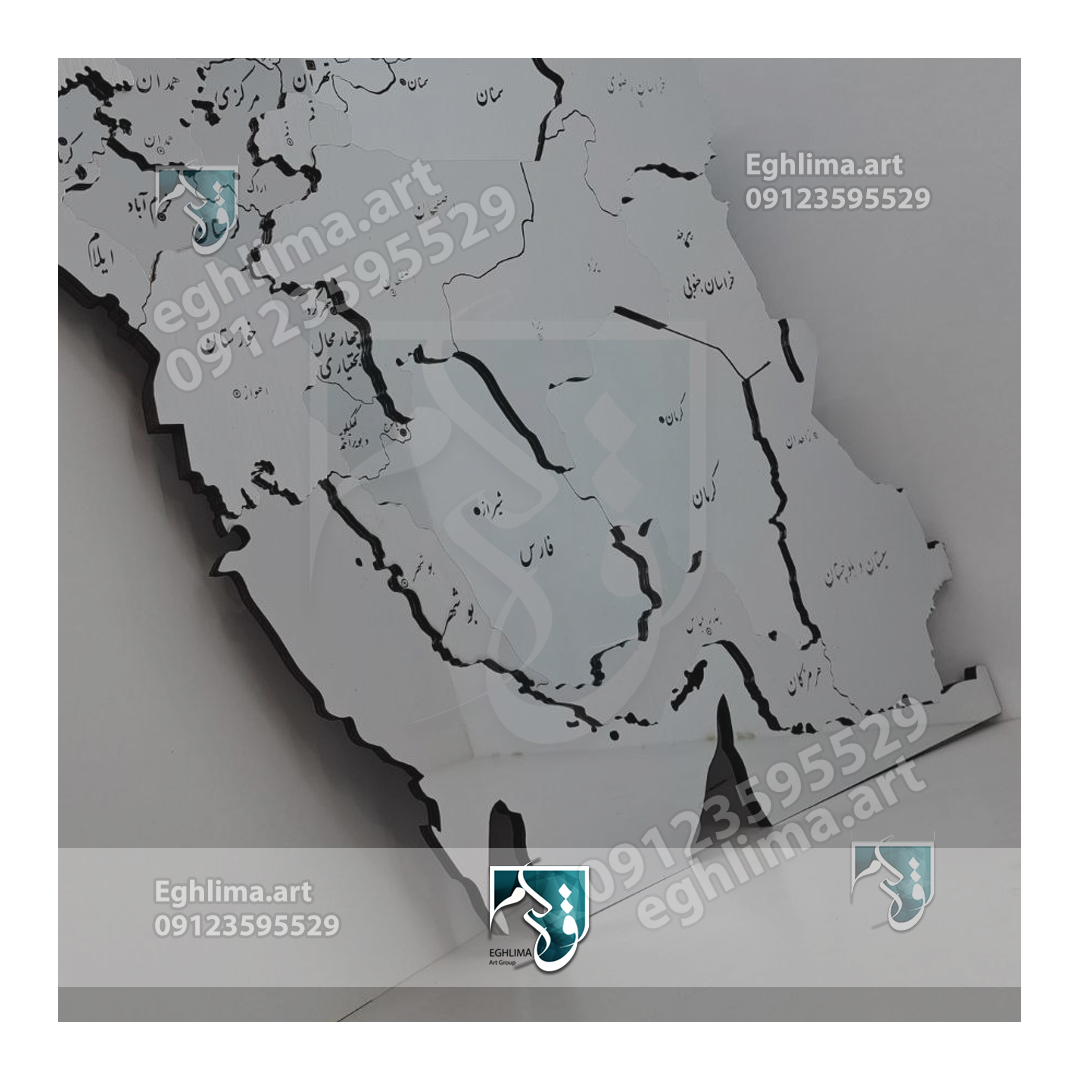 نقشه ایران 3 بعدی - دیوارکوب دکوری اقلیما