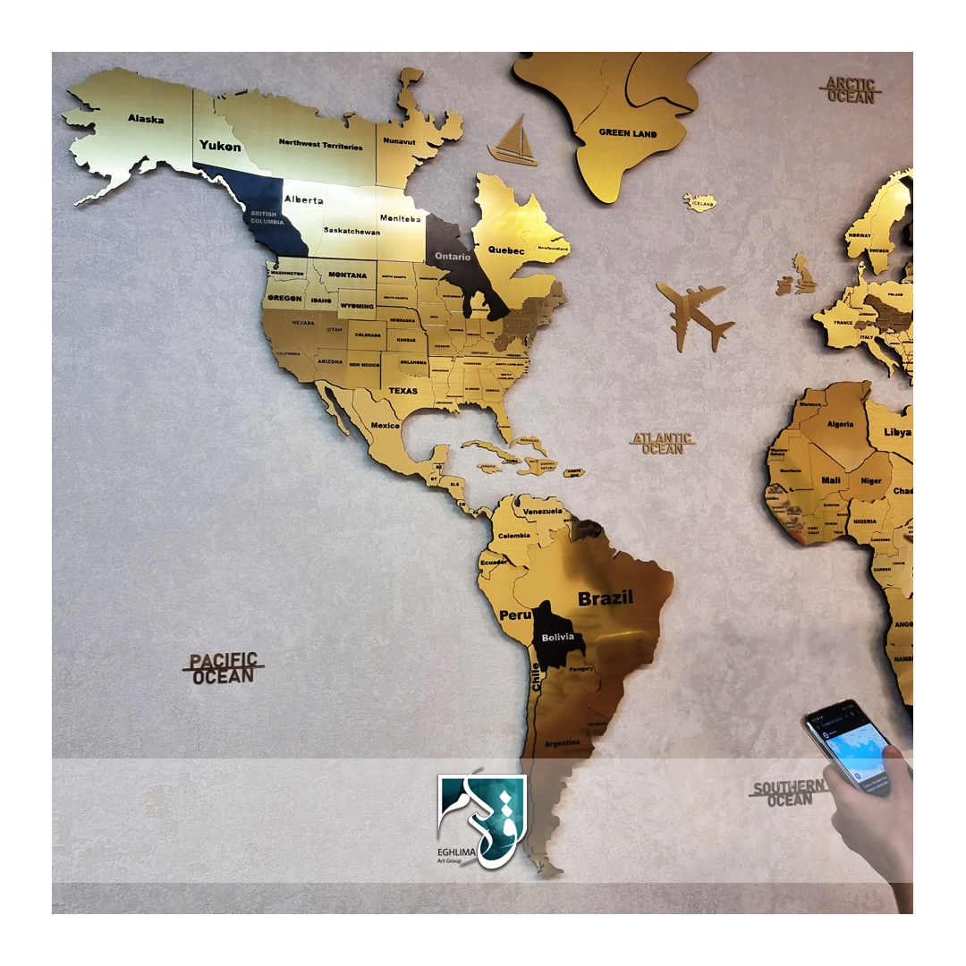 نقشه پازلی جهان طلایی - نقشه جهان طلایی