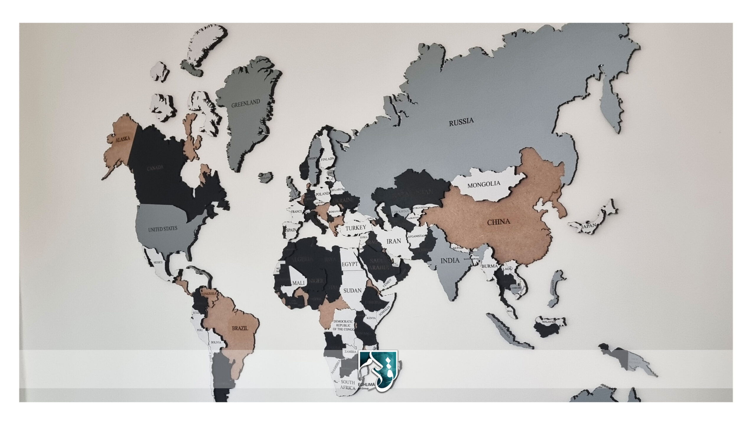 تابلو نقشه جهان - نقشه پازلی سفارشی
