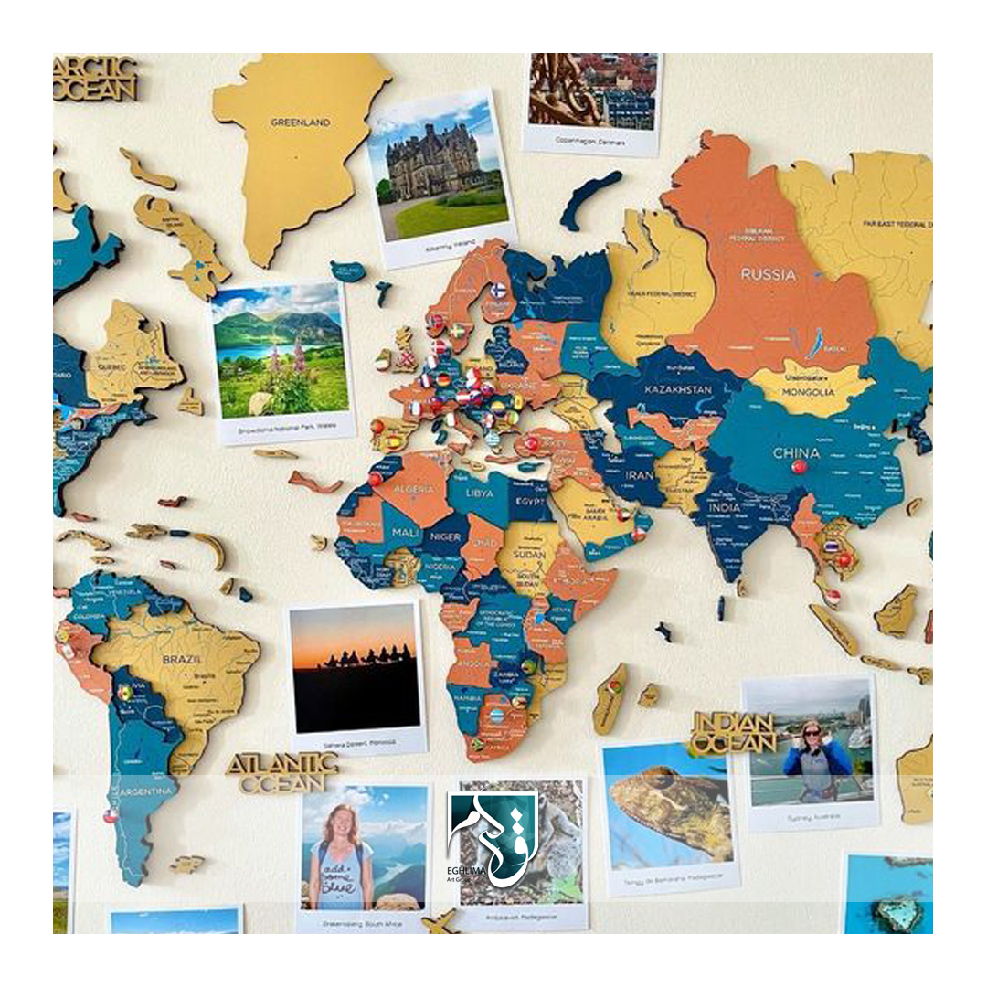 نقشه پازلی جهان رنگی - اقلیما eghlima