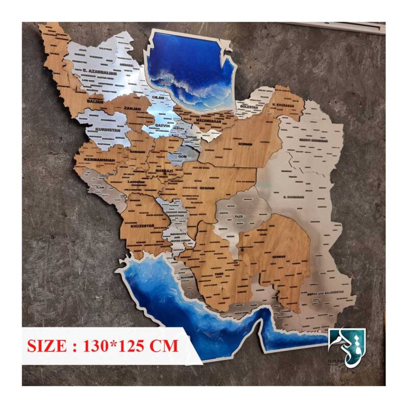 نقشه برجسته شهرهای ایران دکوراتیو