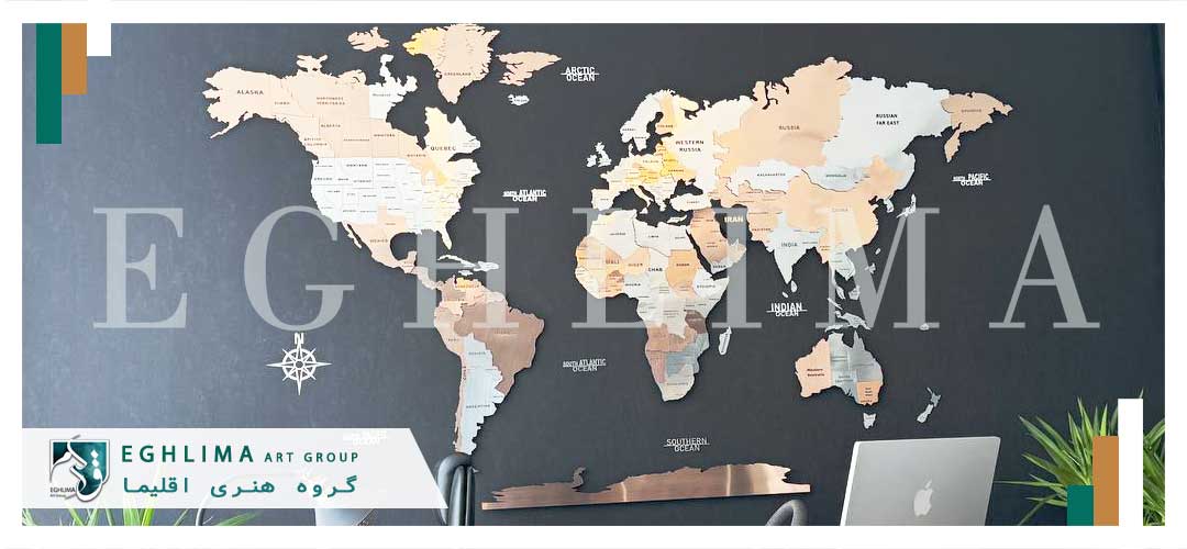 قیمت و خرید تابلو نقشه جهان استیل نوردار