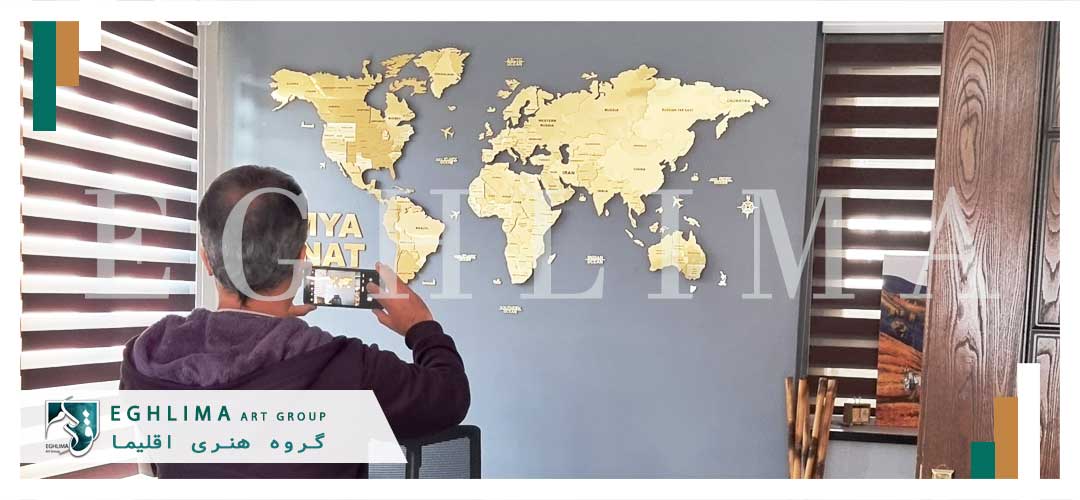 قیمت و خرید تابلو نقشه جهان استیل نوردار